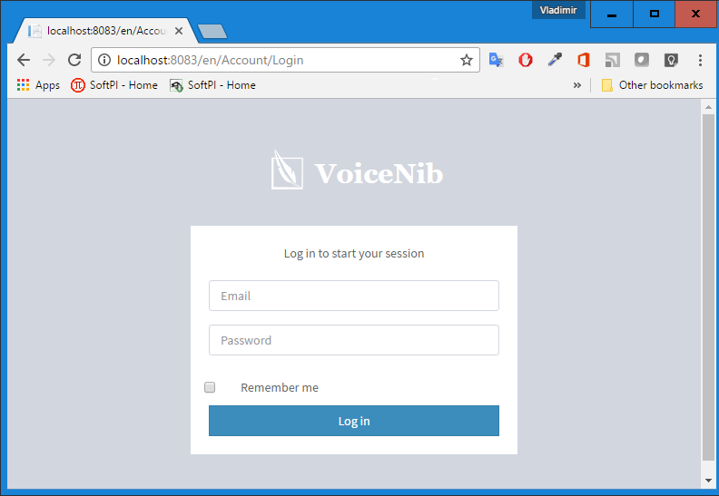 login page