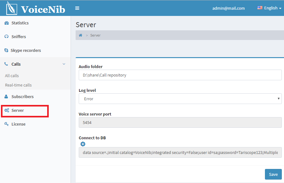 server configuration